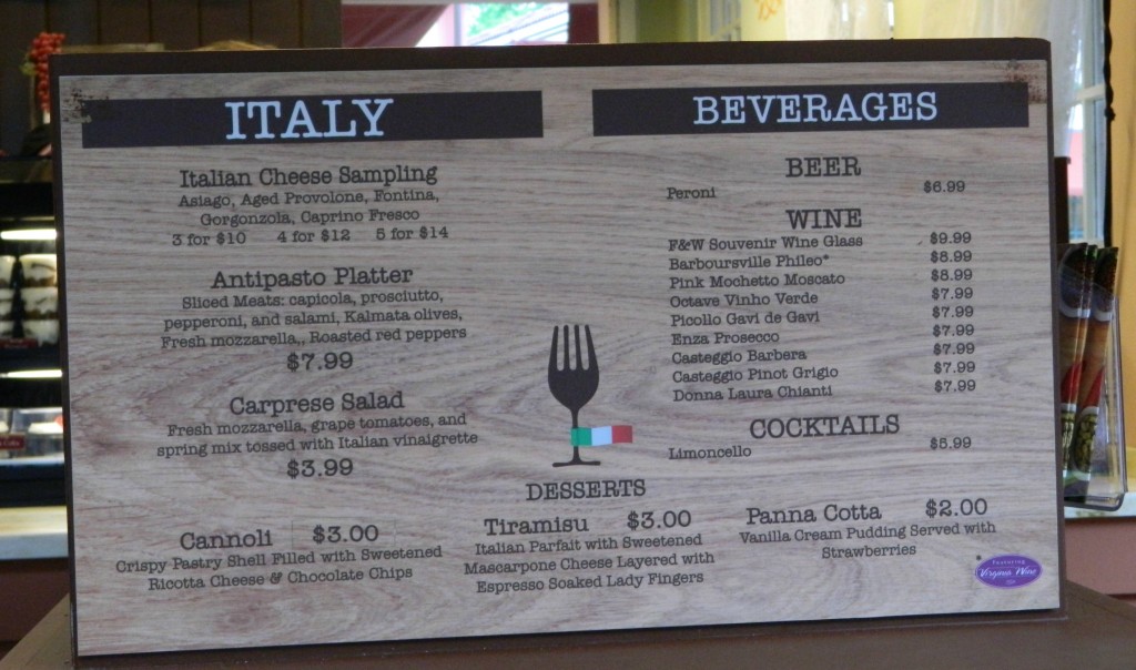 Italy kiosk price list.