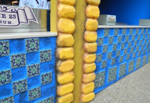 Spain food pick-up counter.