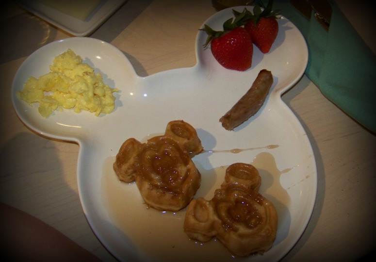 Mickey waffles on a Mickey plate. What a way to start the morning.