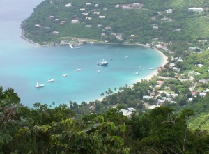 Cane Garden Bay from above - Tortola, British Virgin Islands.