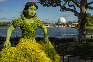Snow White topiary at Epcot's Flower & Garden Festival. Photo: Matt Stroshane