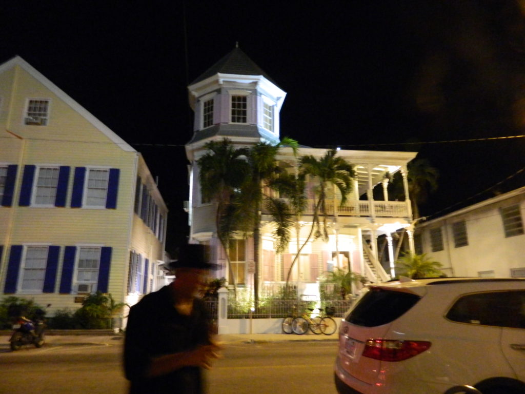 The Artist House at night on the Ghost Tour, along with our tour guide (or ghost host, if you will).