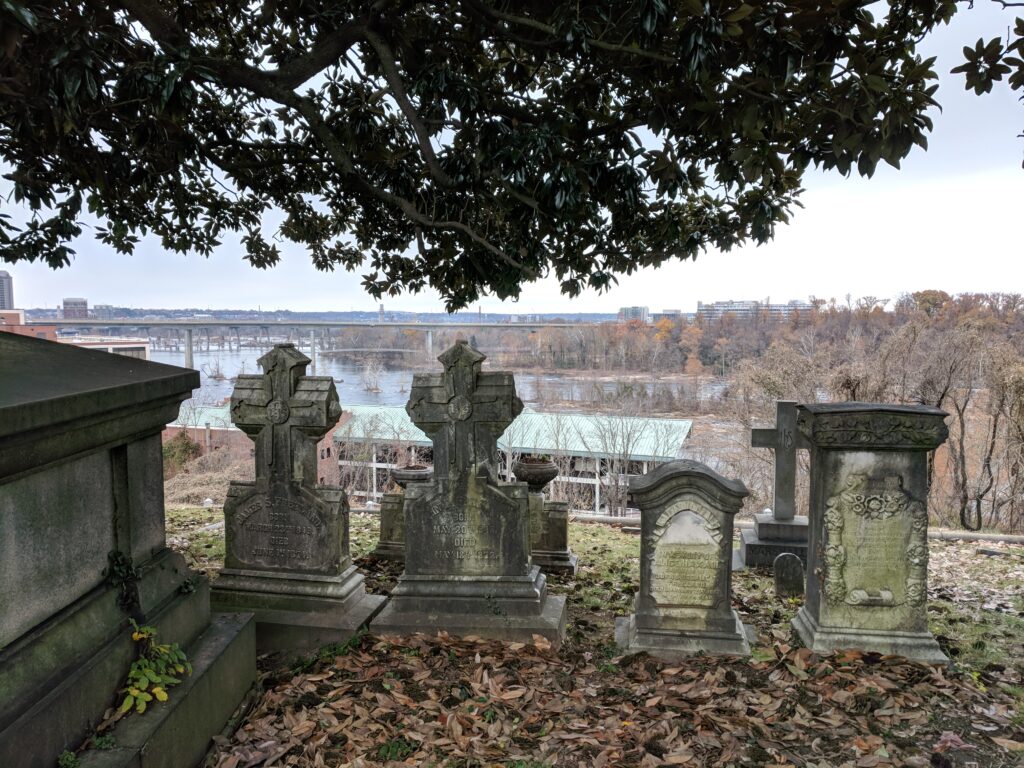 Hollywood Cemetery overlooking the James River